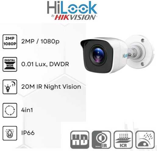 Hilook 1080P 4 Channel DVR & 4 Bullet Cameras CCTV KIT - Free Basic Installation*